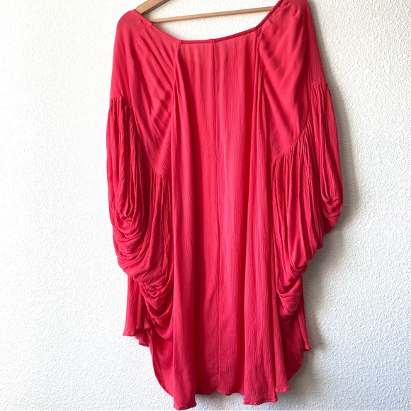 Free People Flowy Oversize Tunic Top Xs Rayon Billowy Sleeves Boho - Picture 8 of 16